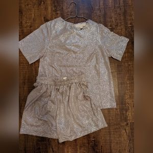 Matching sequin shirt and short set